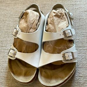 Beautiful white leather Birks - complement your summer shoe collection